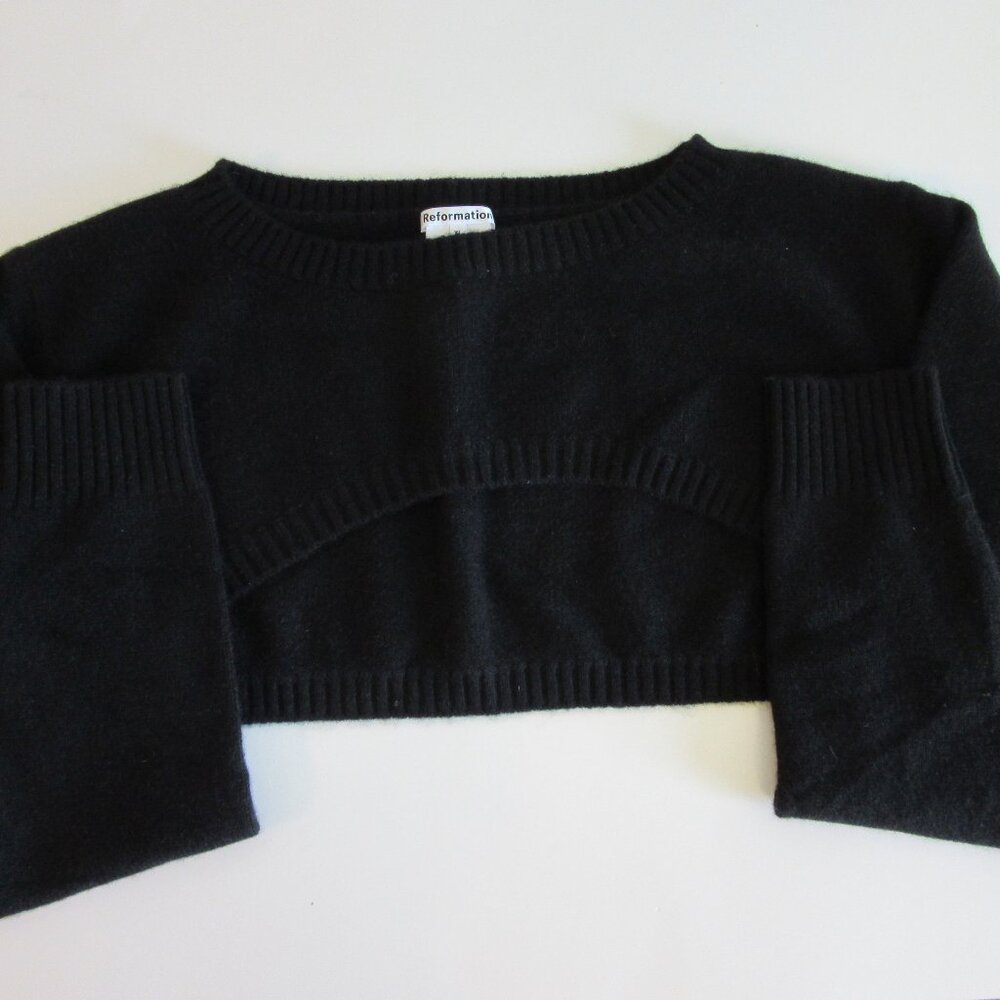 Lot of 2 Reformation Black Cashmere Crop Tops Size XL